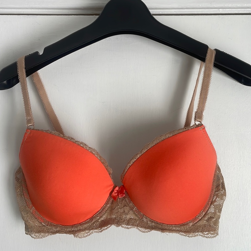 Tart Orange & Tan Underwire Bra 34D
